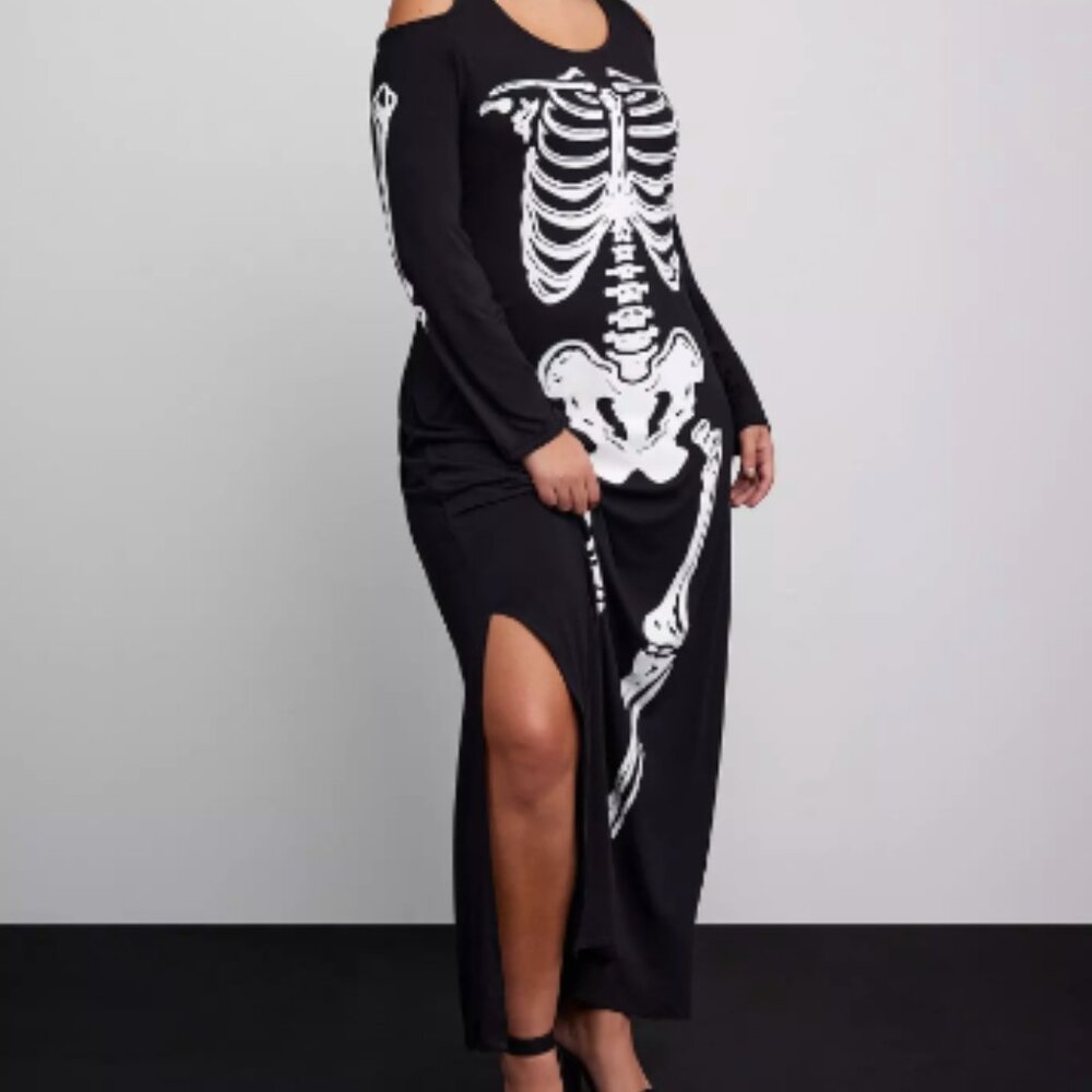 Torrid | Jersey Knit Cold Shoulder Skeleton Dress | Size 4